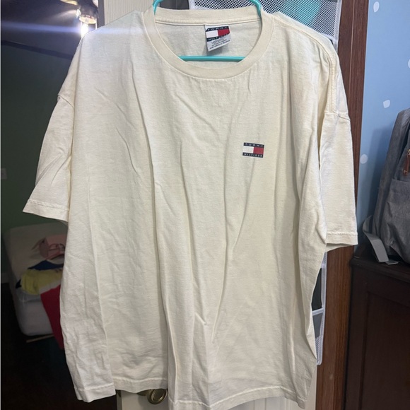 Tommy Hilfiger Men's Off-White Short Sleeve Tee - Picture 1 of 3